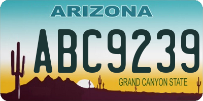 AZ license plate ABC9239