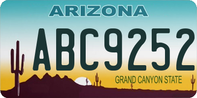 AZ license plate ABC9252