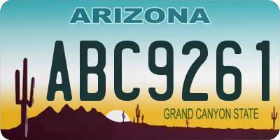 AZ license plate ABC9261