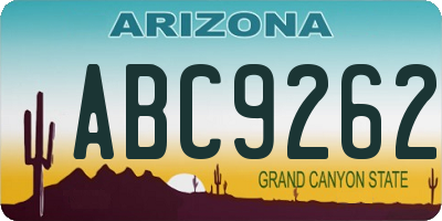 AZ license plate ABC9262