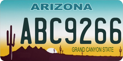 AZ license plate ABC9266