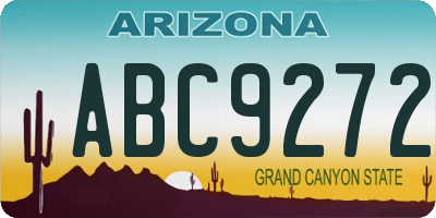 AZ license plate ABC9272