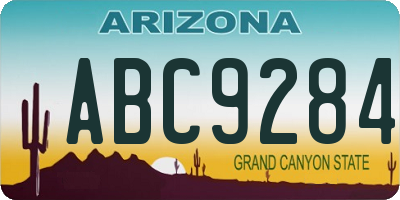 AZ license plate ABC9284