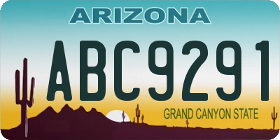 AZ license plate ABC9291