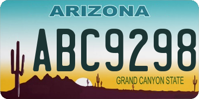 AZ license plate ABC9298