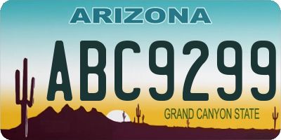 AZ license plate ABC9299