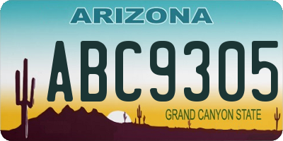 AZ license plate ABC9305