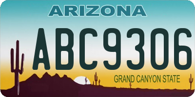 AZ license plate ABC9306