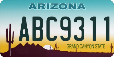 AZ license plate ABC9311