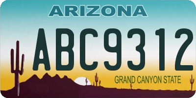 AZ license plate ABC9312