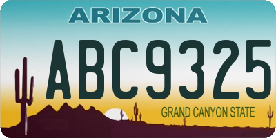 AZ license plate ABC9325