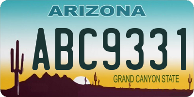 AZ license plate ABC9331