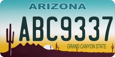 AZ license plate ABC9337
