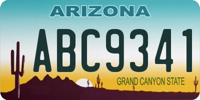AZ license plate ABC9341