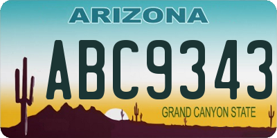 AZ license plate ABC9343