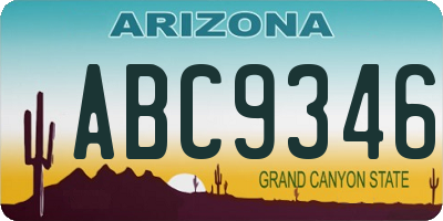 AZ license plate ABC9346