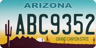 AZ license plate ABC9352
