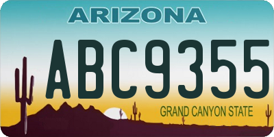 AZ license plate ABC9355