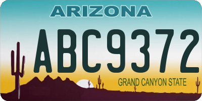 AZ license plate ABC9372