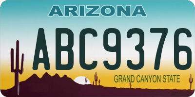 AZ license plate ABC9376