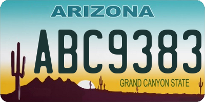 AZ license plate ABC9383