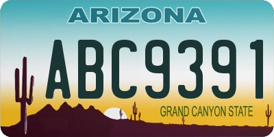 AZ license plate ABC9391