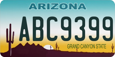 AZ license plate ABC9399