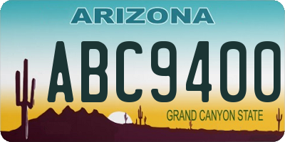 AZ license plate ABC9400