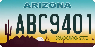 AZ license plate ABC9401