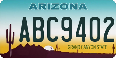 AZ license plate ABC9402
