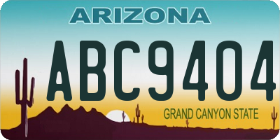AZ license plate ABC9404