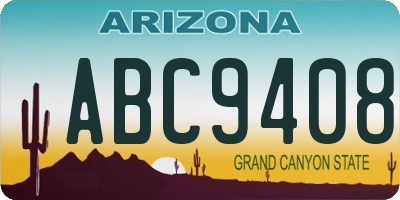 AZ license plate ABC9408