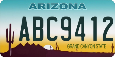 AZ license plate ABC9412