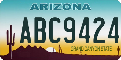 AZ license plate ABC9424