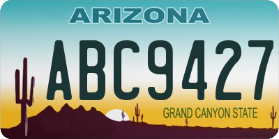 AZ license plate ABC9427