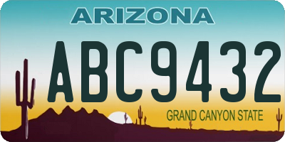 AZ license plate ABC9432
