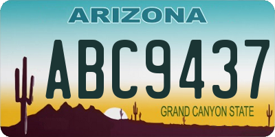 AZ license plate ABC9437
