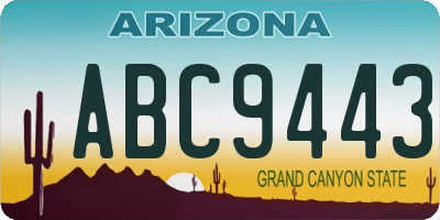 AZ license plate ABC9443