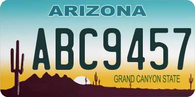 AZ license plate ABC9457