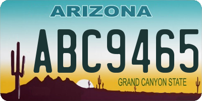 AZ license plate ABC9465