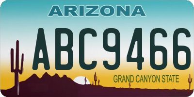 AZ license plate ABC9466