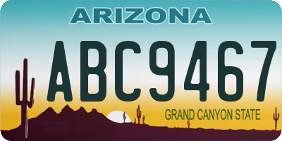AZ license plate ABC9467
