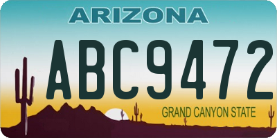AZ license plate ABC9472