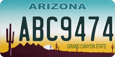 AZ license plate ABC9474
