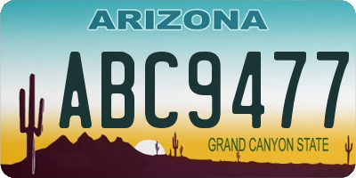 AZ license plate ABC9477