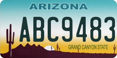 AZ license plate ABC9483