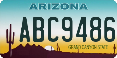 AZ license plate ABC9486