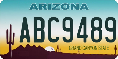 AZ license plate ABC9489