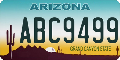 AZ license plate ABC9499