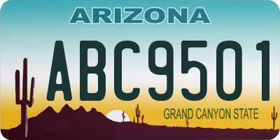 AZ license plate ABC9501
